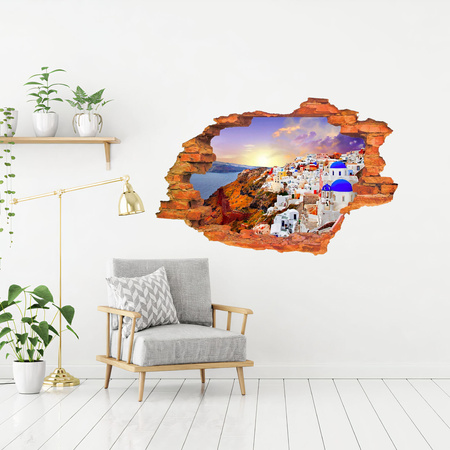 Naklejka na ścianę 3D Santorini niebo w palecie barw nad Santorini 90 cm na 60 cm