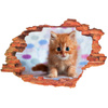 Naklejka na ścianę 3D Kot kocurek rdzawy gotowy do zabawy 90 cm na 60 cm