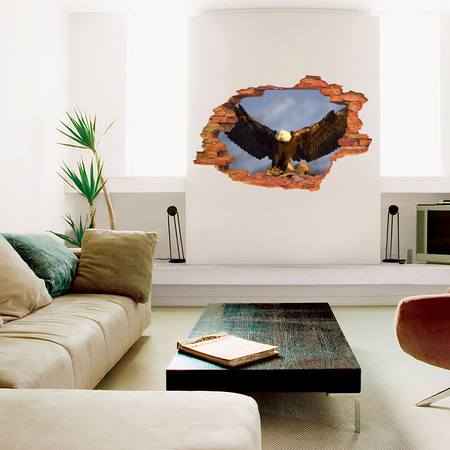 Naklejka na ścianę 3D Orzeł dorosły koloru brązowego  90 cm na 60 cm 