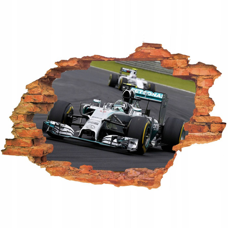 Naklejka na ścianę 3D FORMUŁA F1 Mercedes wygrywa