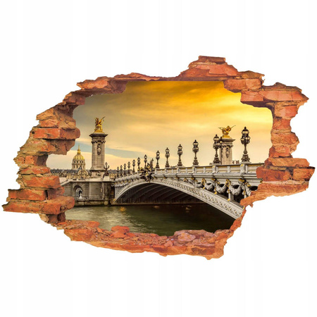 Naklejka na ścianę 3D Paryż most nad Sekwaną 90 cm na 60 cm